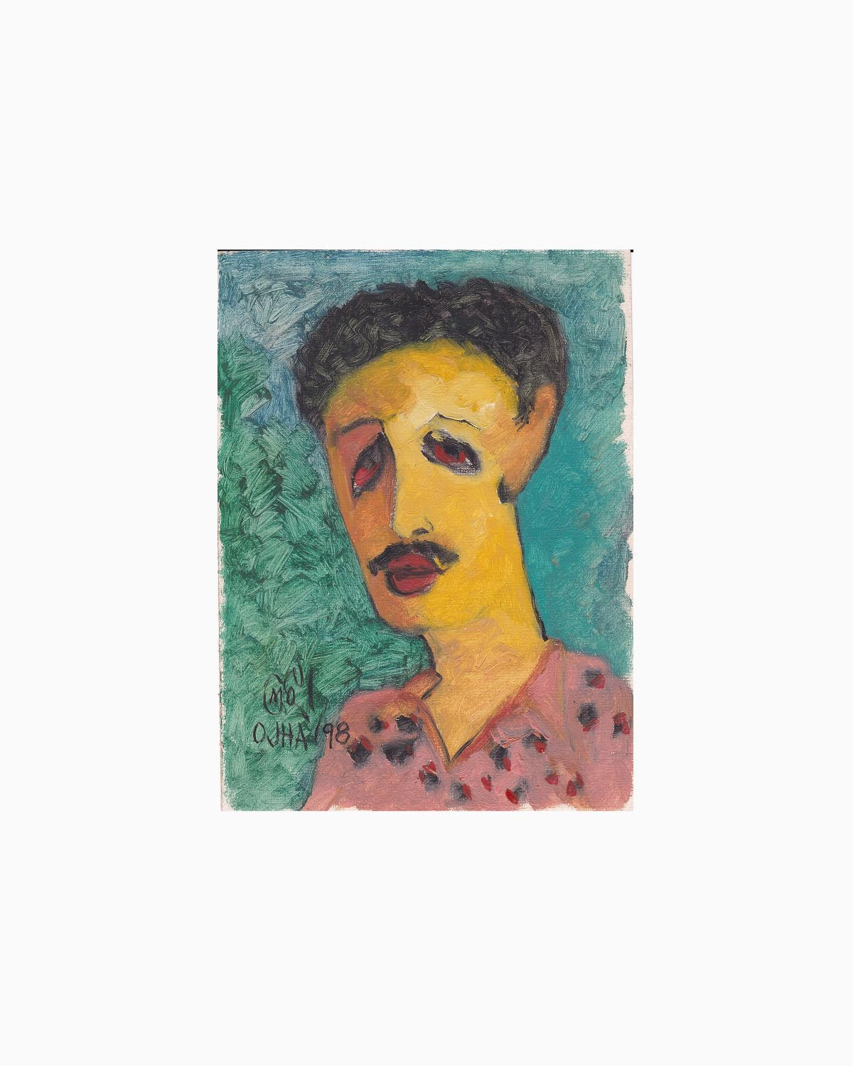 Young Man in Red Shirt | Original Artwork