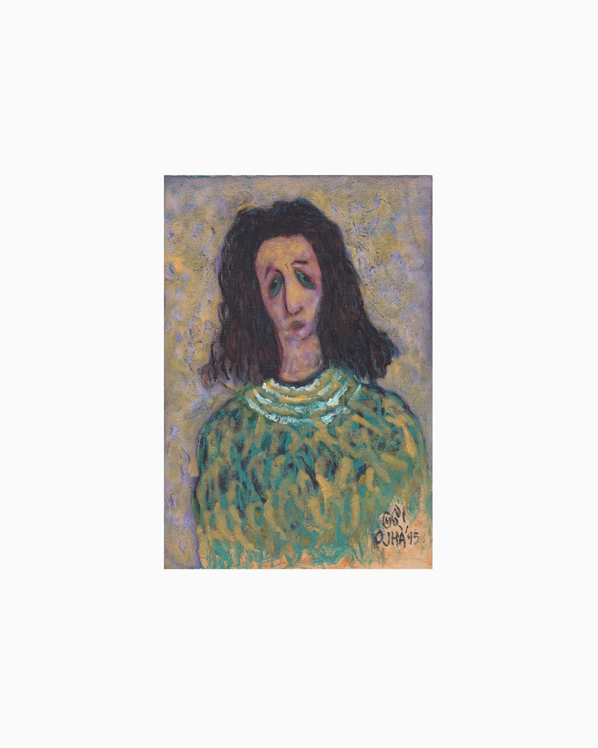 Green Shawl Figure | Original Artwork