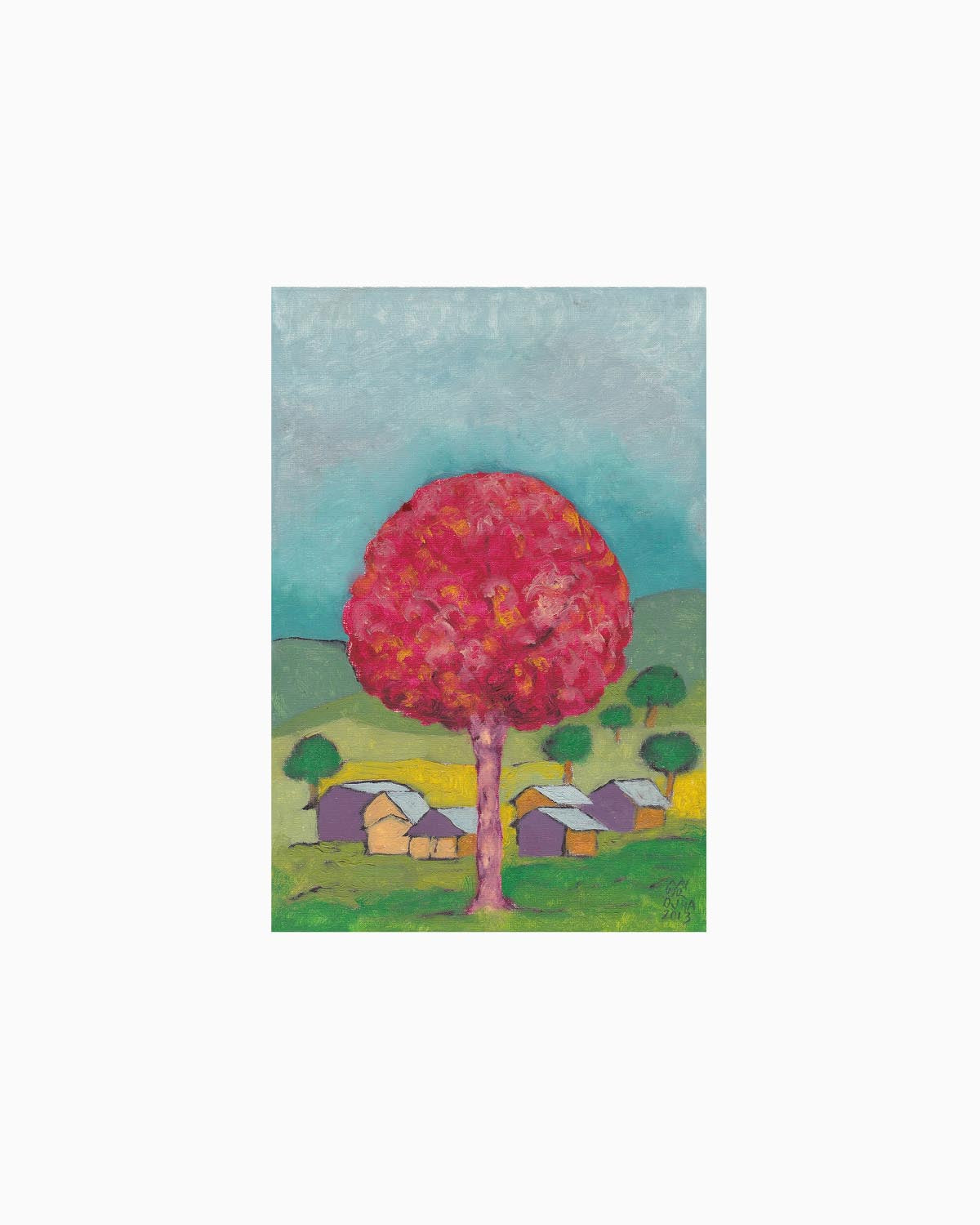 Red Tree Village | Original Artwork