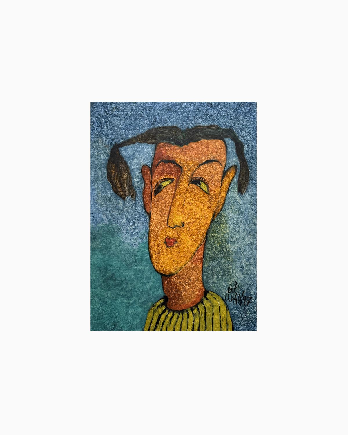 Split Hair Portrait | Original Artwork